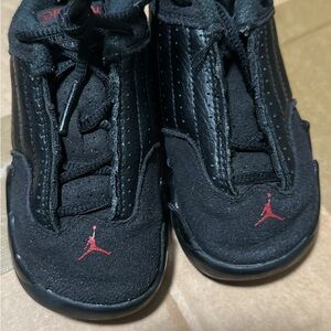 Jordan 14 retro last shot 2018 Kids Sneakers in Black with Red Accents